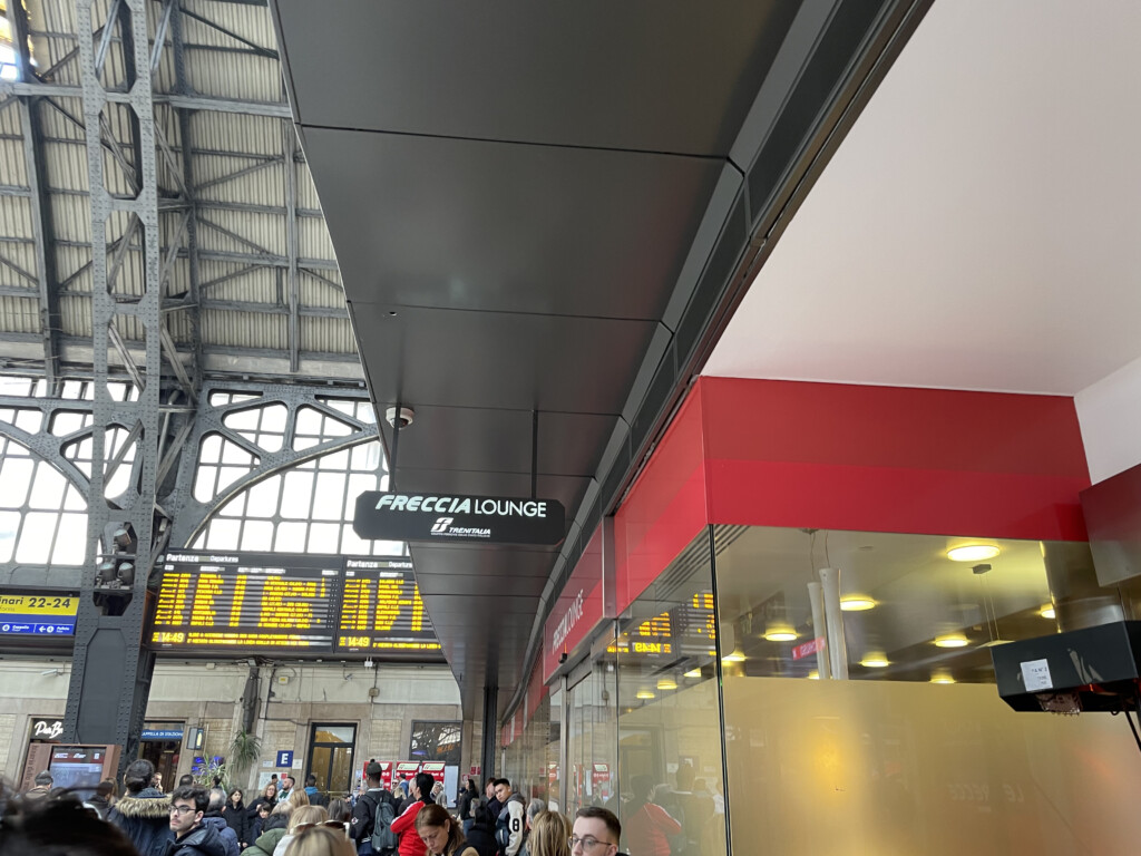 a group of people in a train station