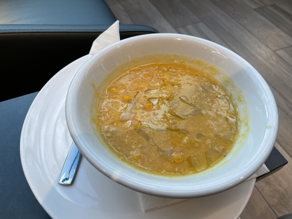 a bowl of soup on a plate