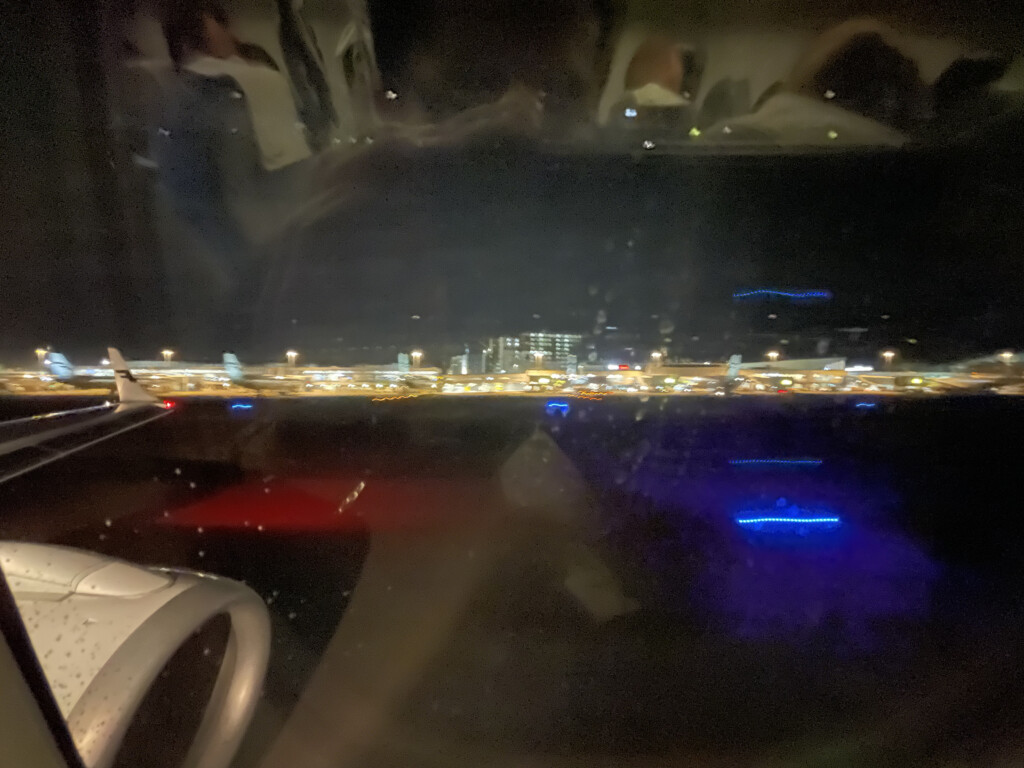 a view of a city from a plane window