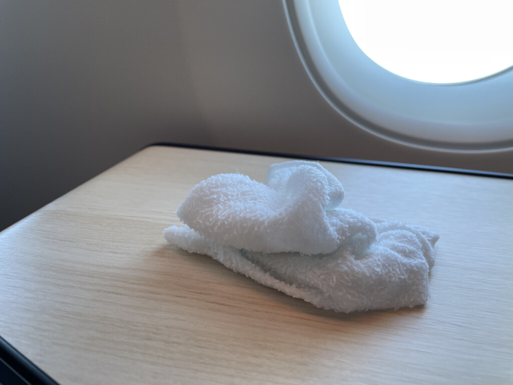 a white towel on a table