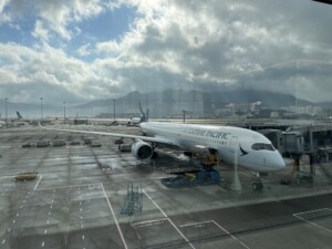 an airplane parked on a tarmac