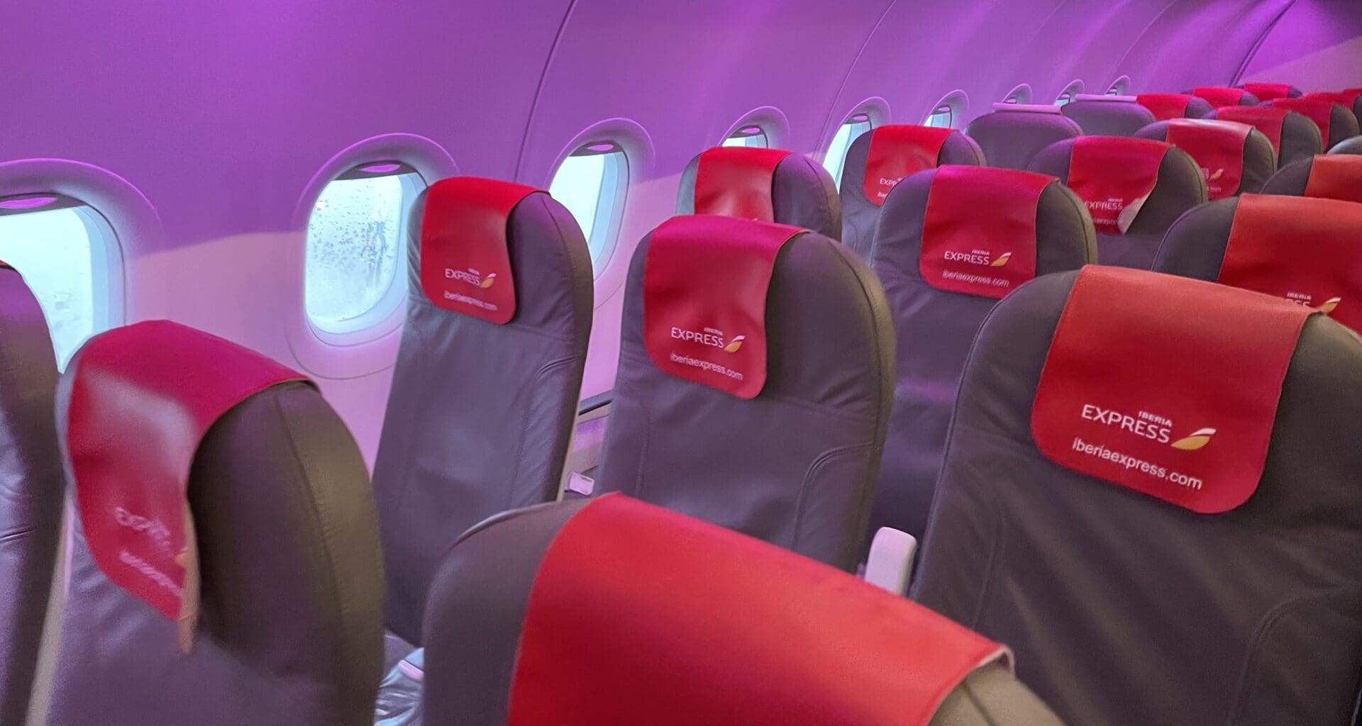 a row of seats in an airplane