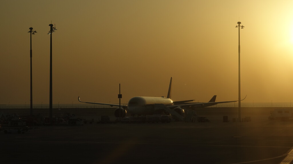 an airplane at an airport