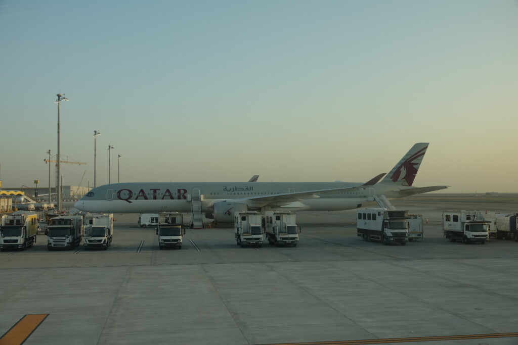 a plane parked on a tarmac