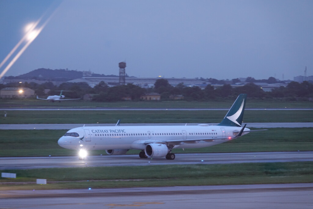 a plane on a runway