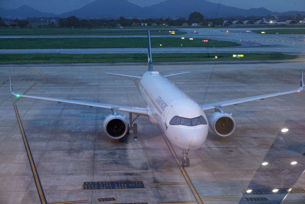 an airplane on the runway