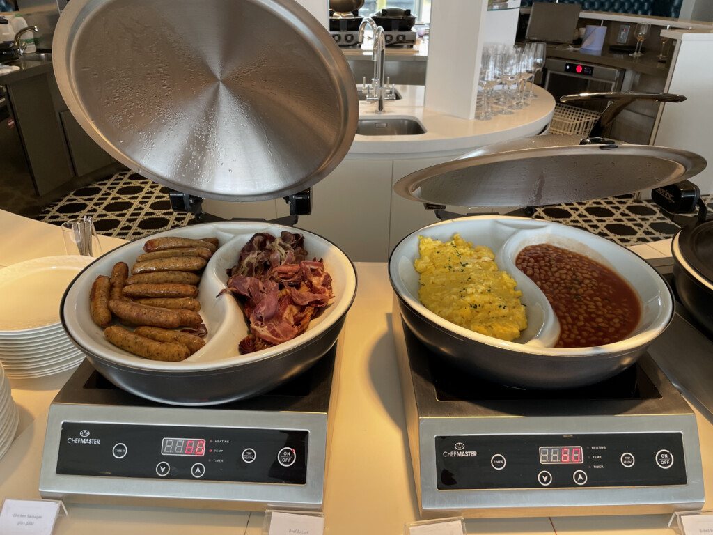 two bowls of food on a stove