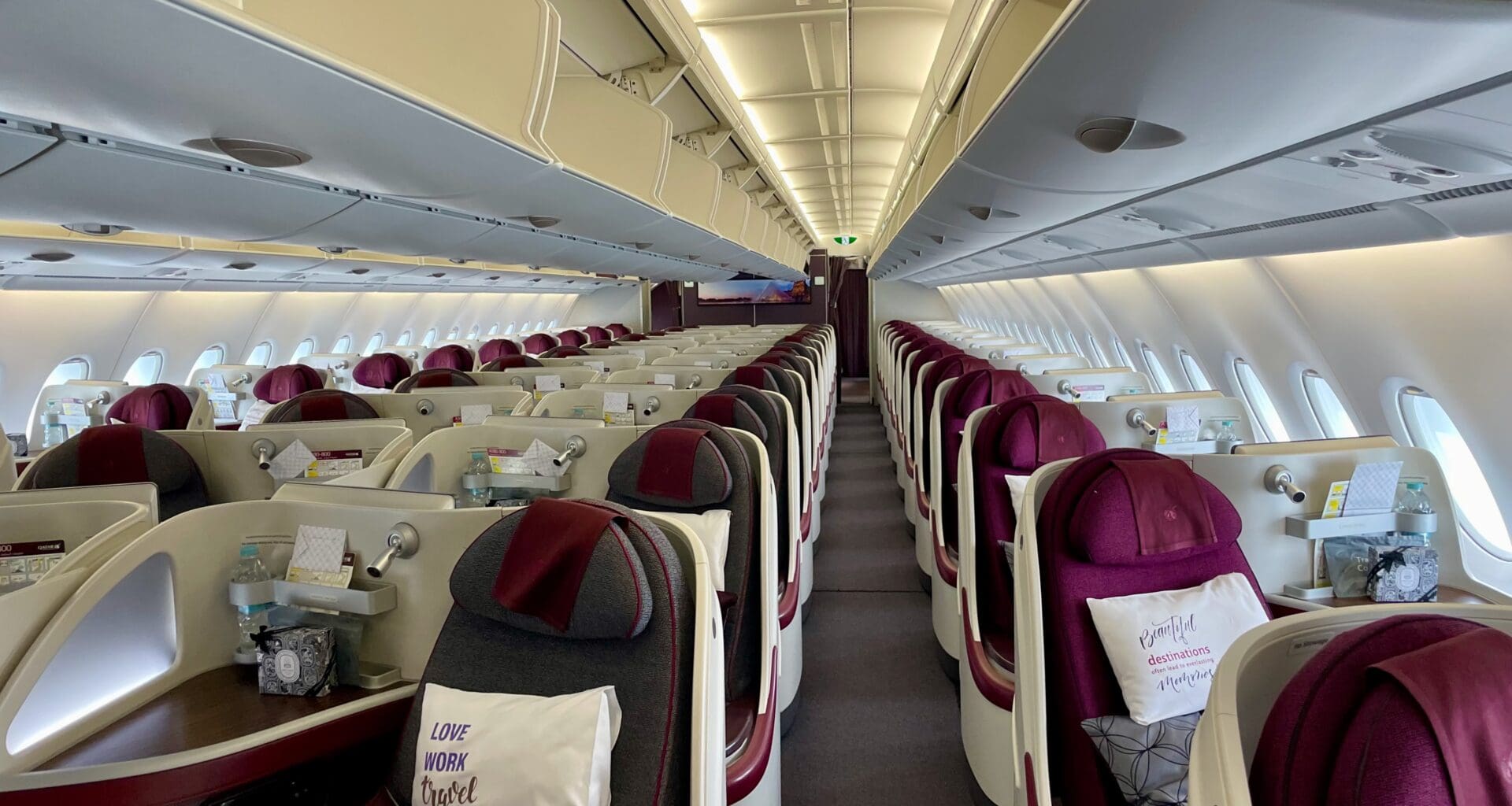 a row of seats in a plane