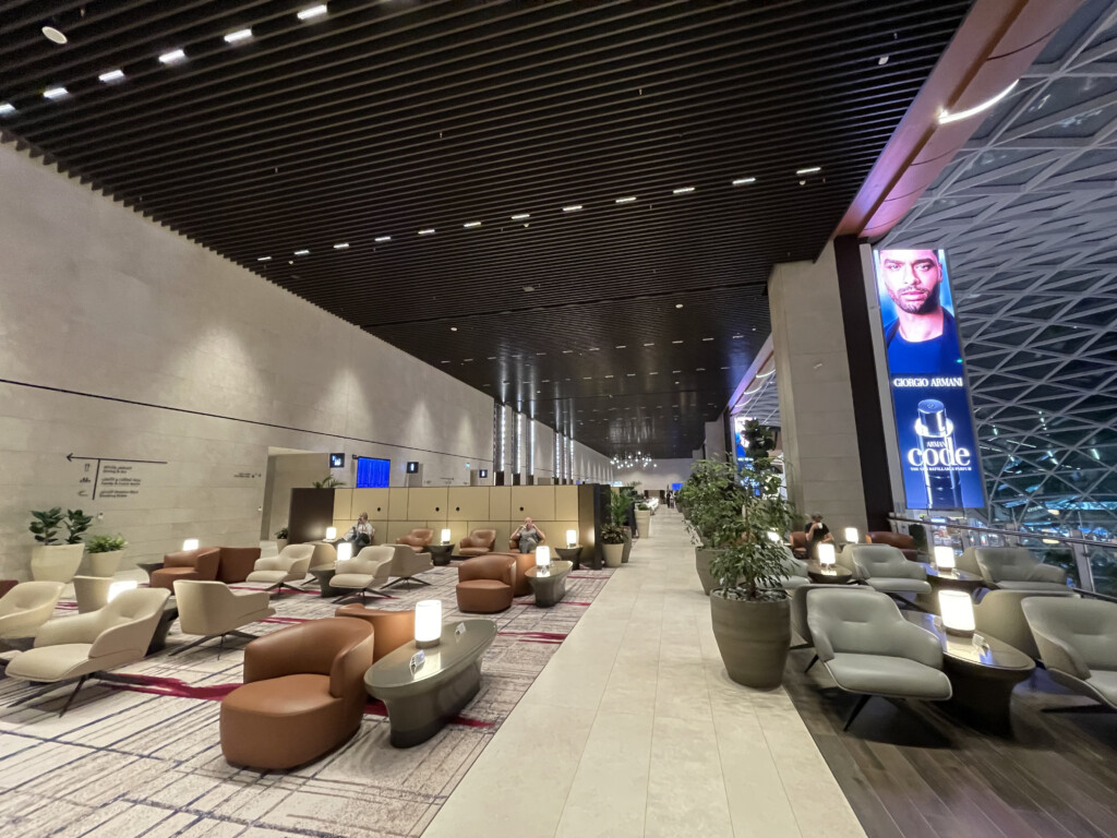 a large room with chairs and tables