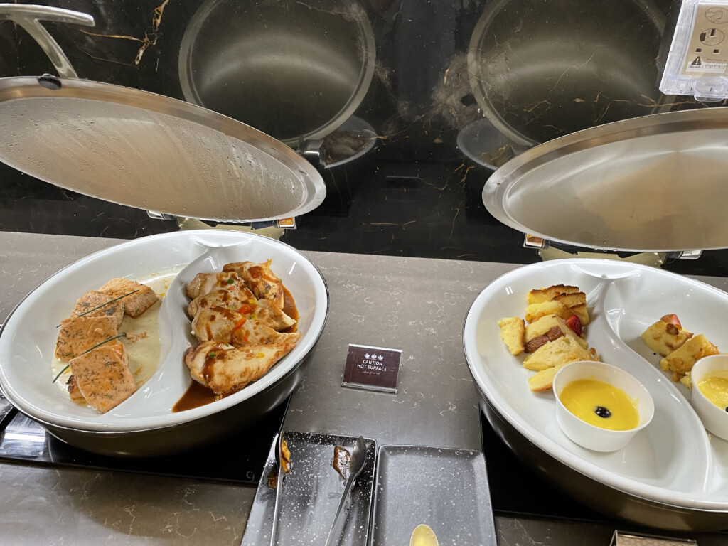 a group of bowls with food in them