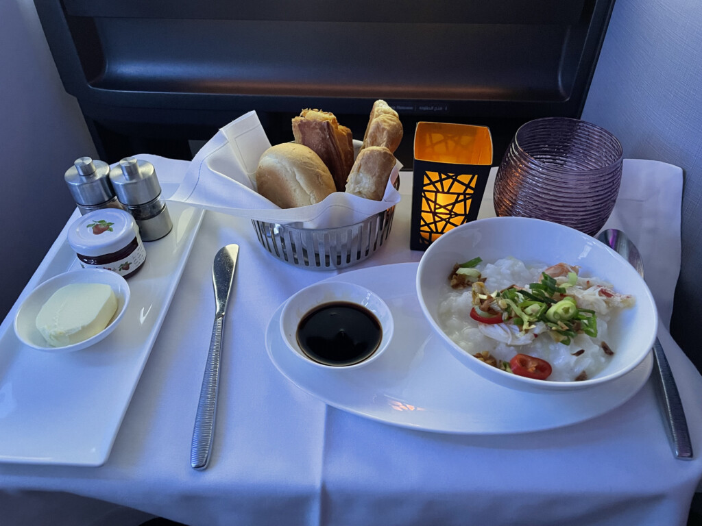 a table with food on it