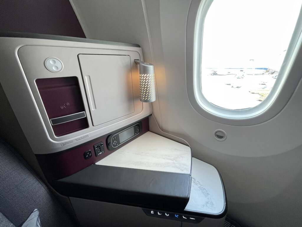 a seat in an airplane