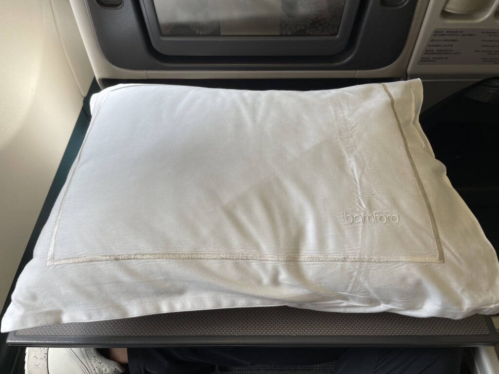 a pillow on a seat