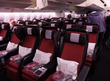 a row of seats in an airplane