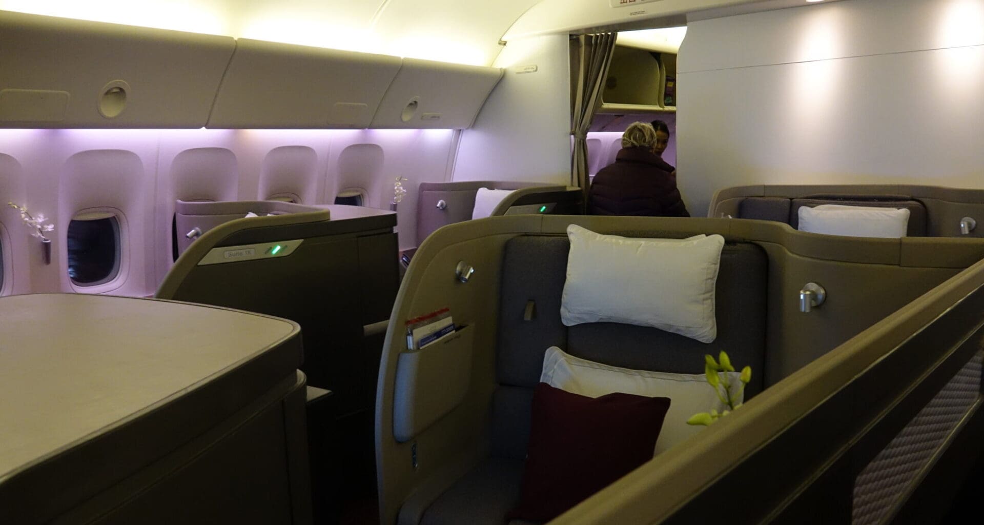 a seat in an airplane