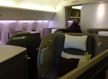 a seat in an airplane