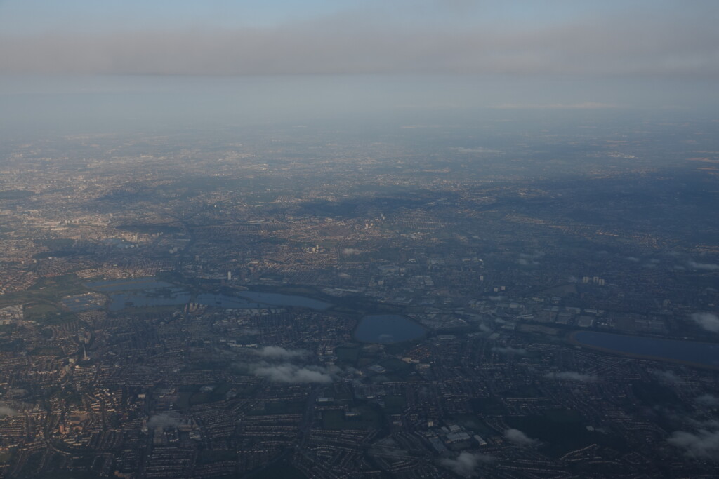 an aerial view of a city