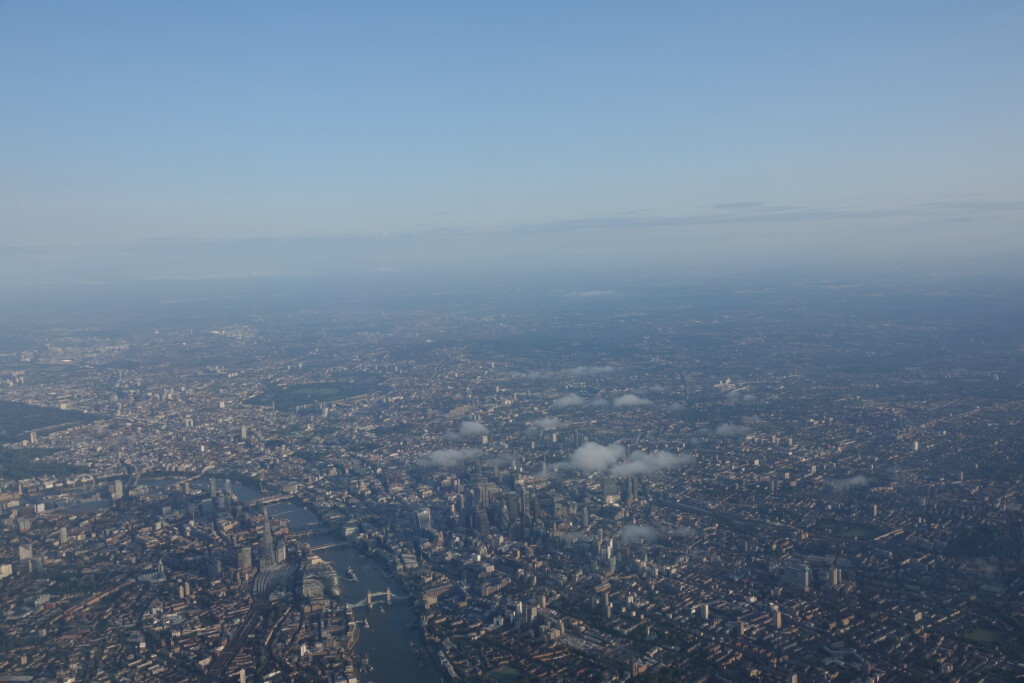 an aerial view of a city