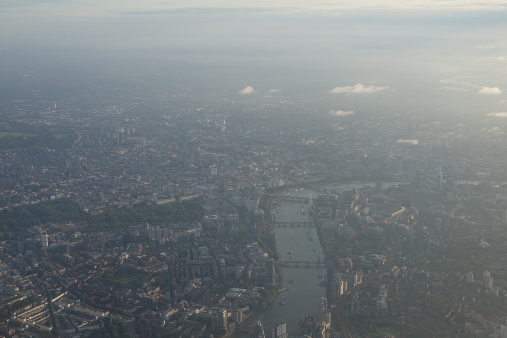 an aerial view of a city