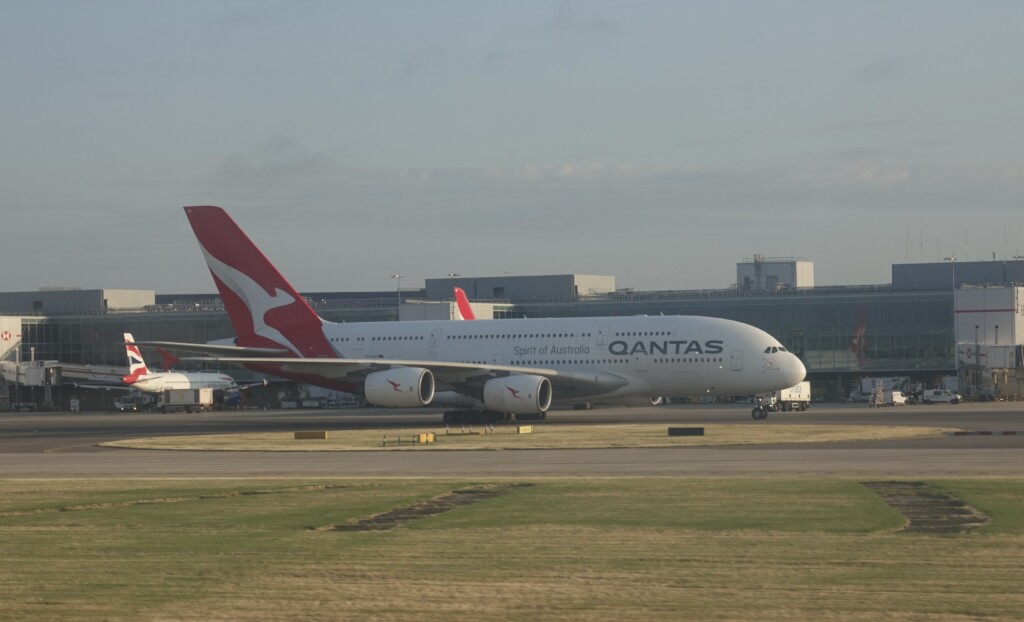 a large airplane on a runway