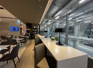 a room with a table and chairs