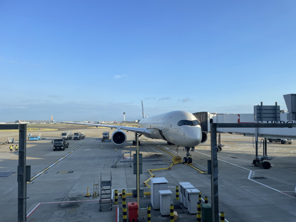 an airplane at an airport