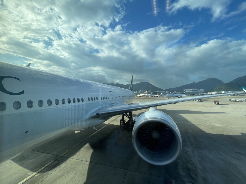 an airplane on the runway