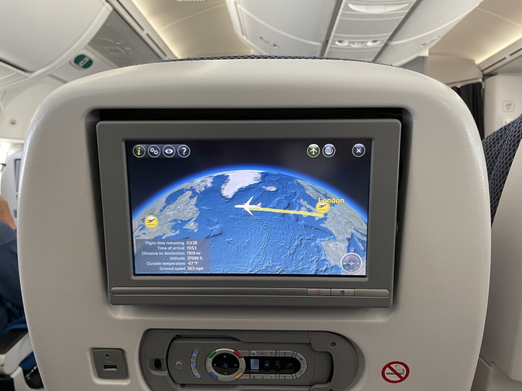 a screen on the plane