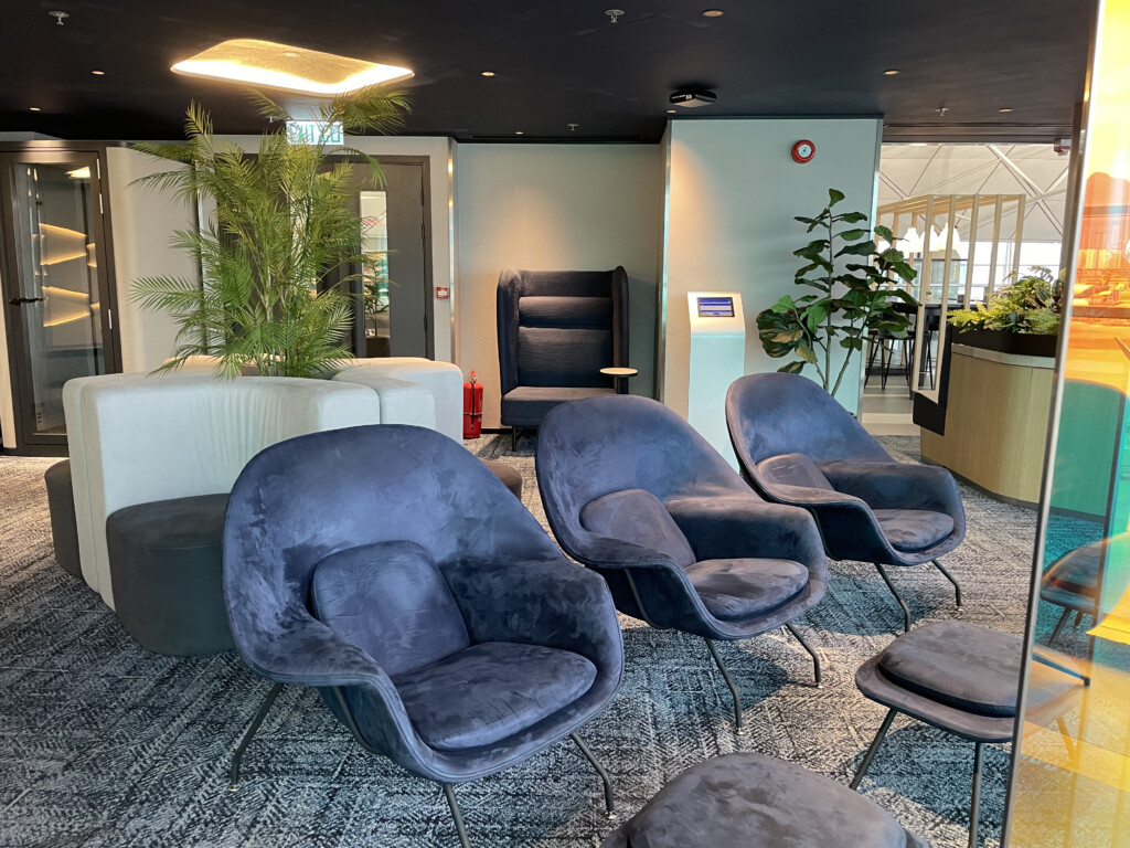 a group of chairs in a room