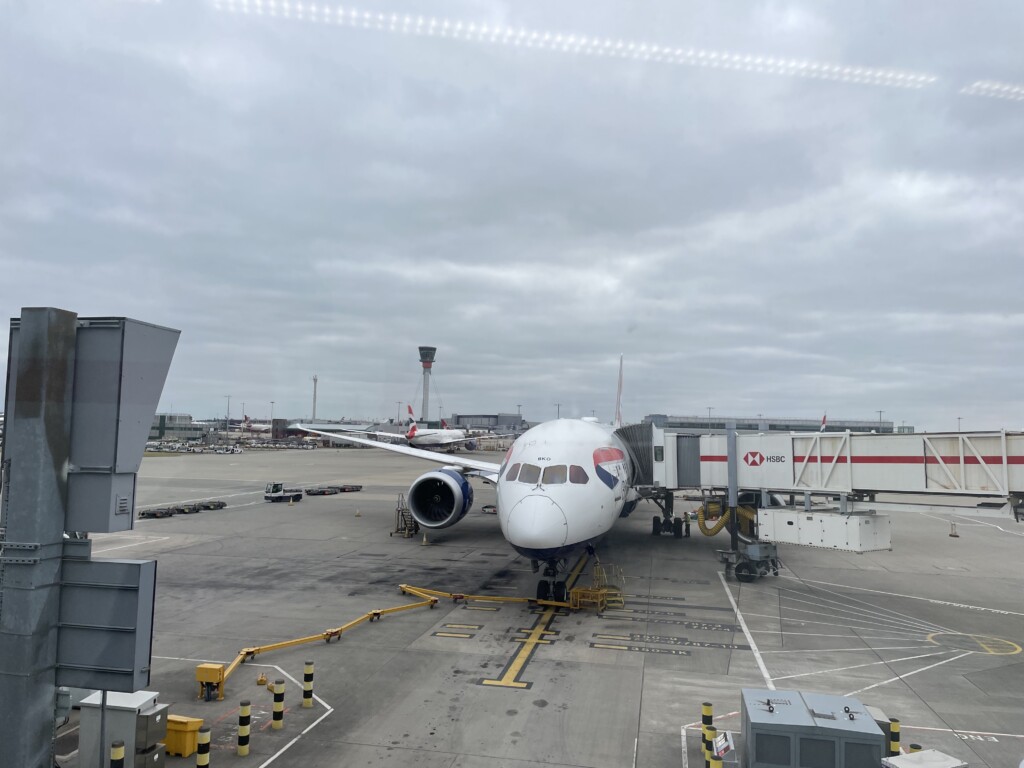 an airplane at an airport