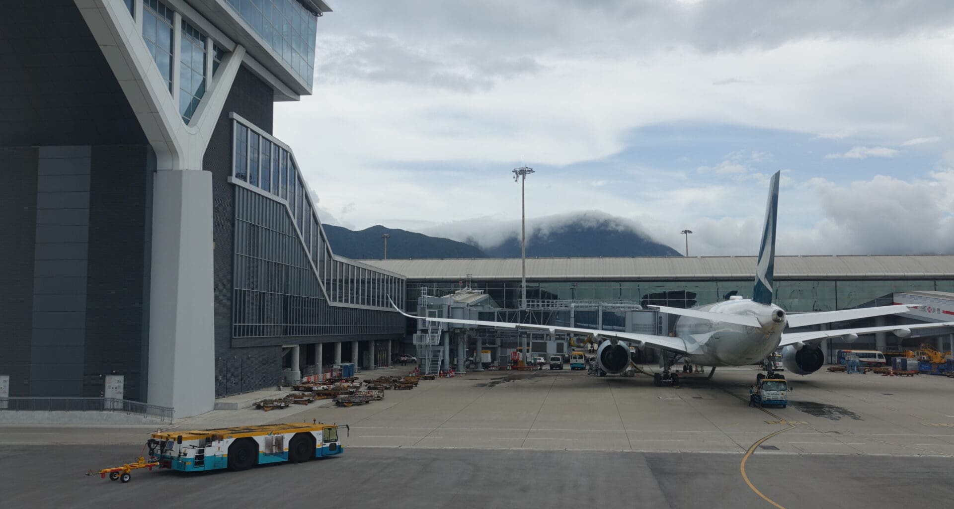 an airplane parked at an airport