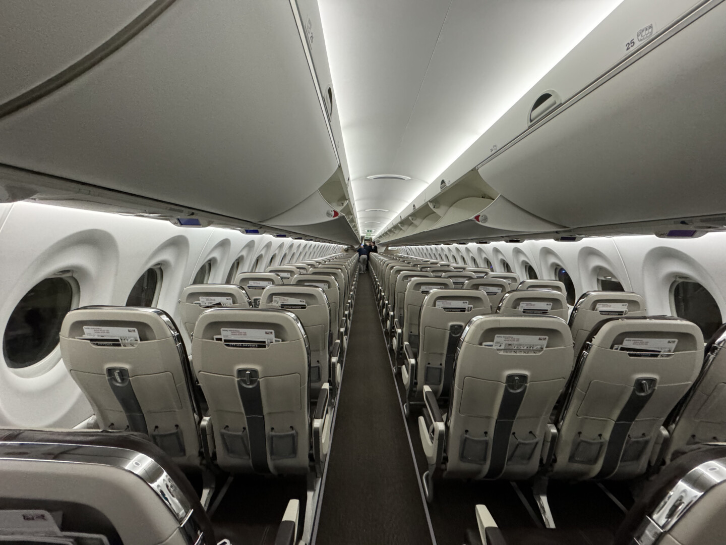 an airplane with rows of seats