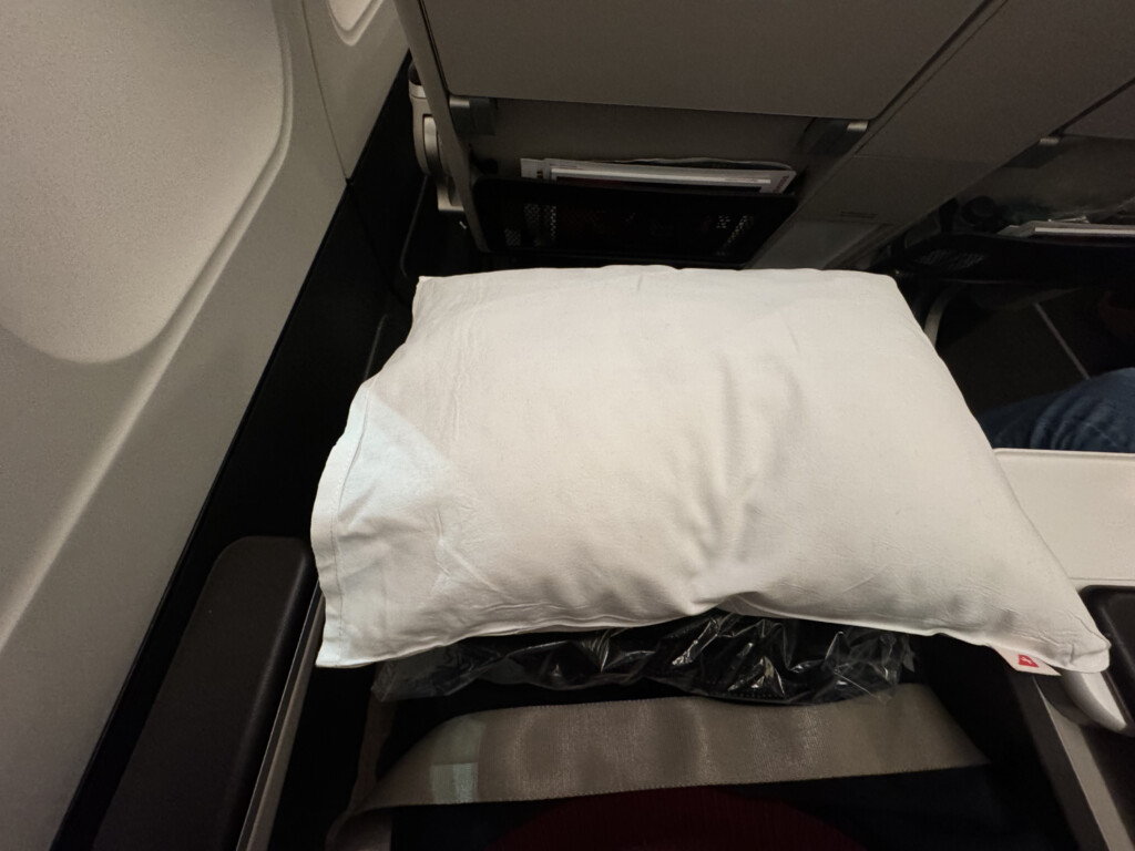 a pillow on a seat