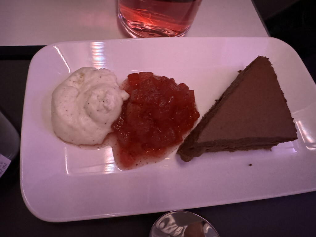 a plate of desserts on a table