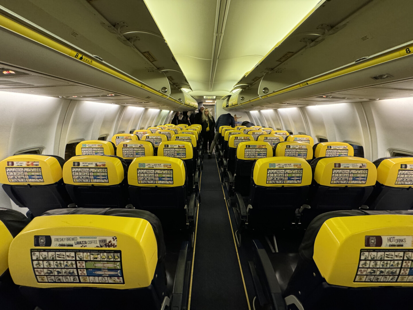 a row of seats in an airplane