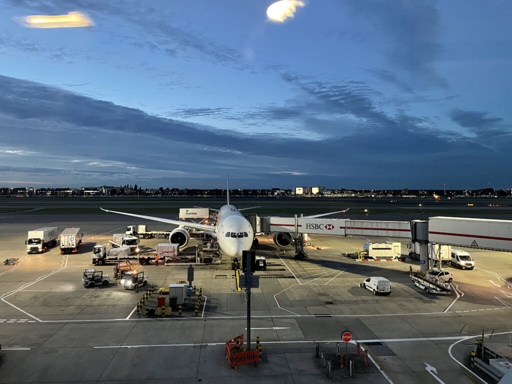 an airplane on a runway