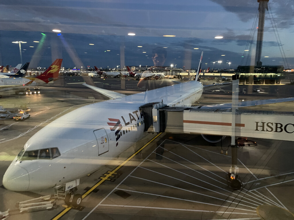 an airplane parked at an airport