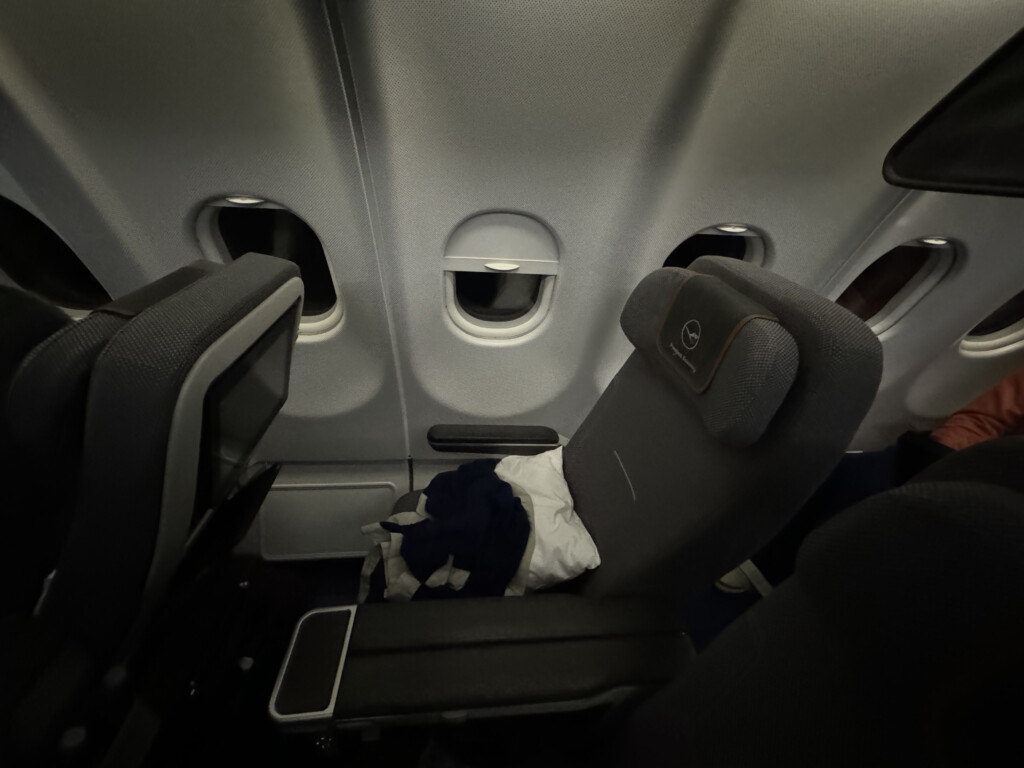 a seat in an airplane