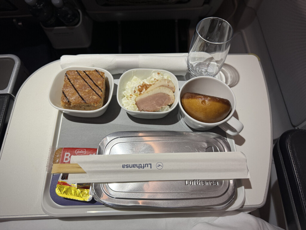 a tray with food on it