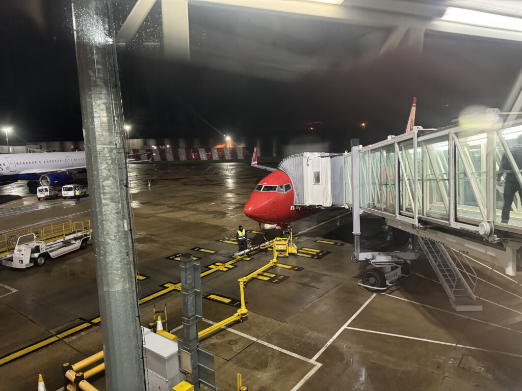 a plane parked at an airport