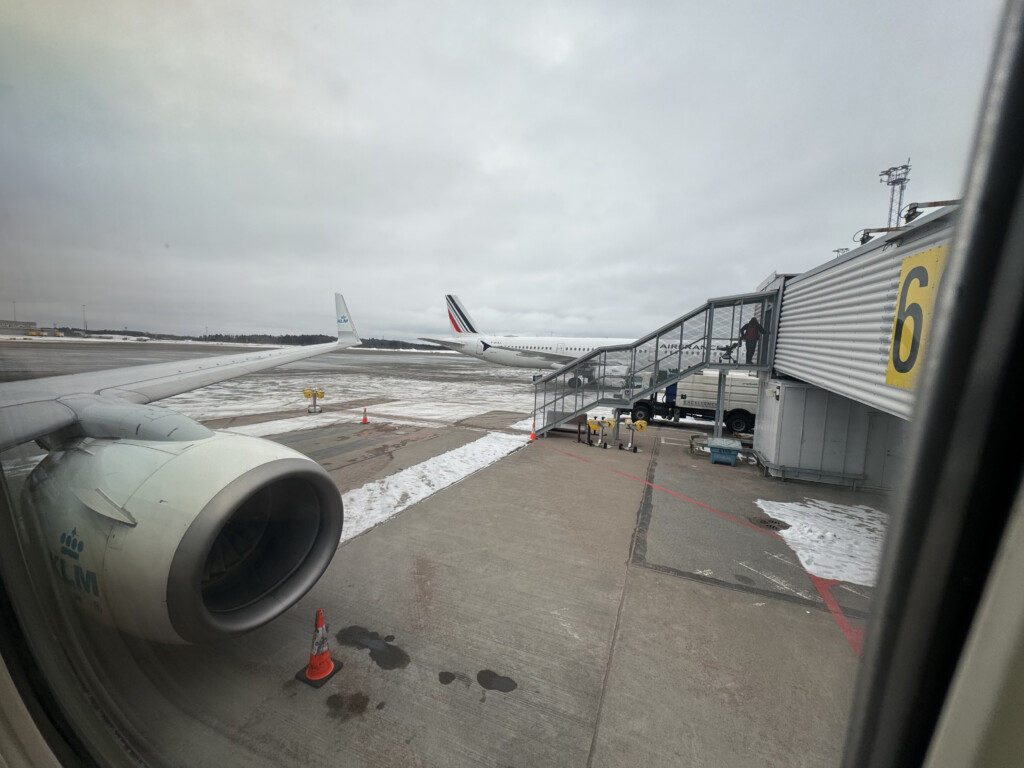 a plane on the runway