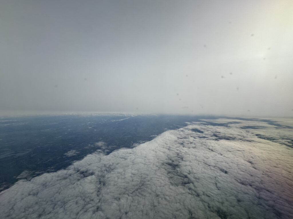 clouds and a city