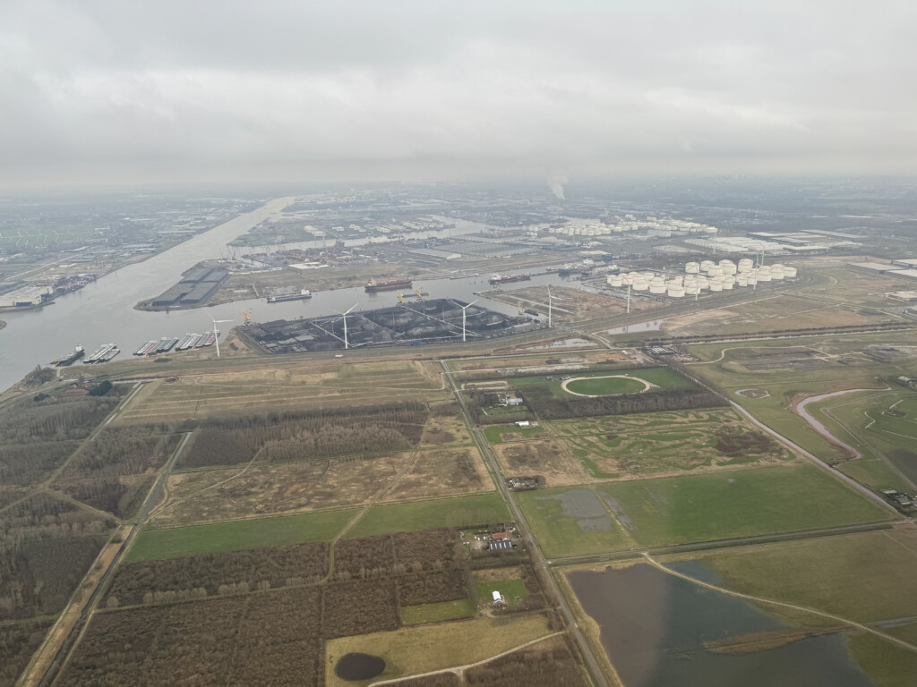 an aerial view of a city