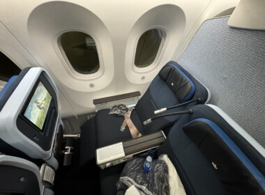 a seat in an airplane