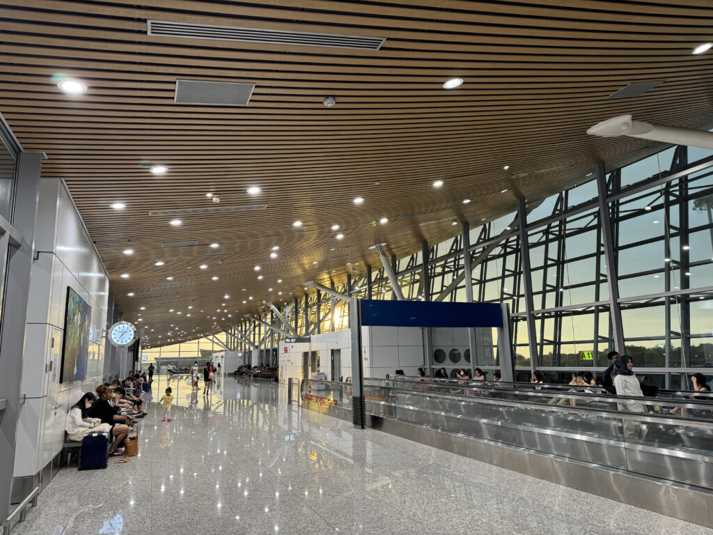 people sitting in an airport