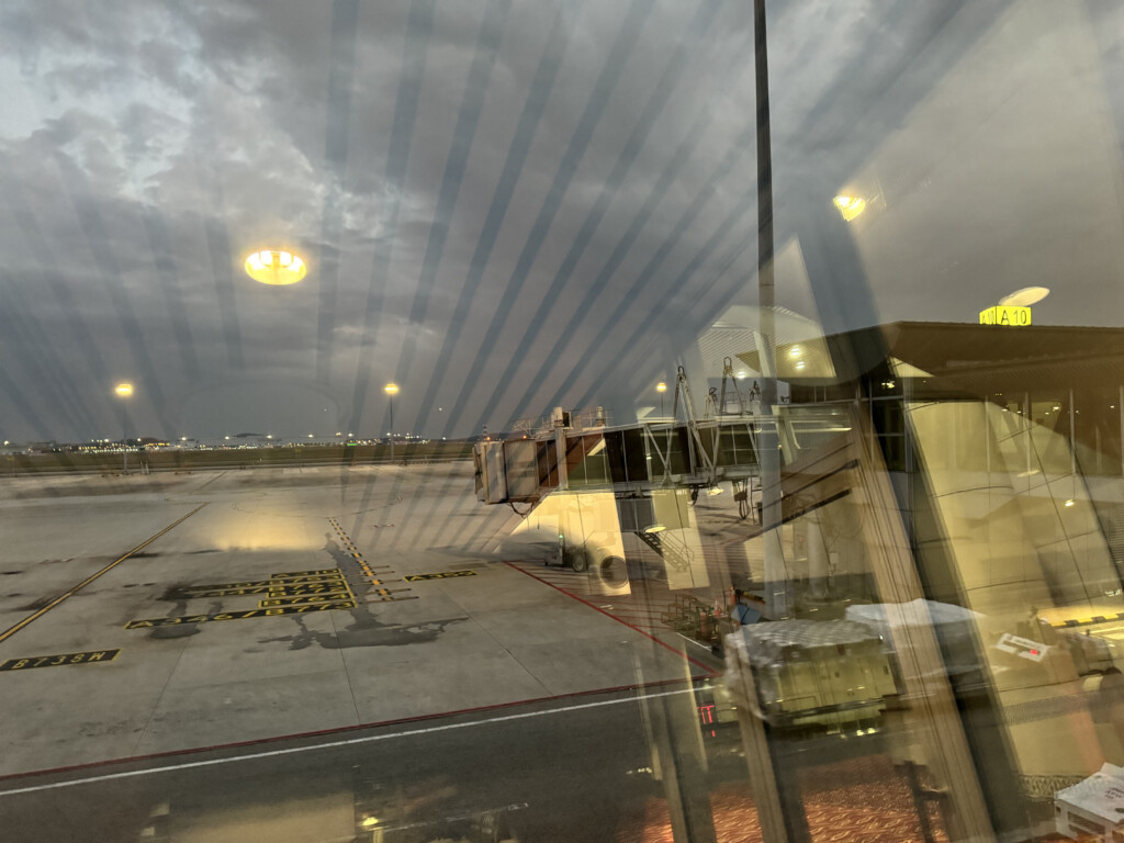 a view of an airport from a window