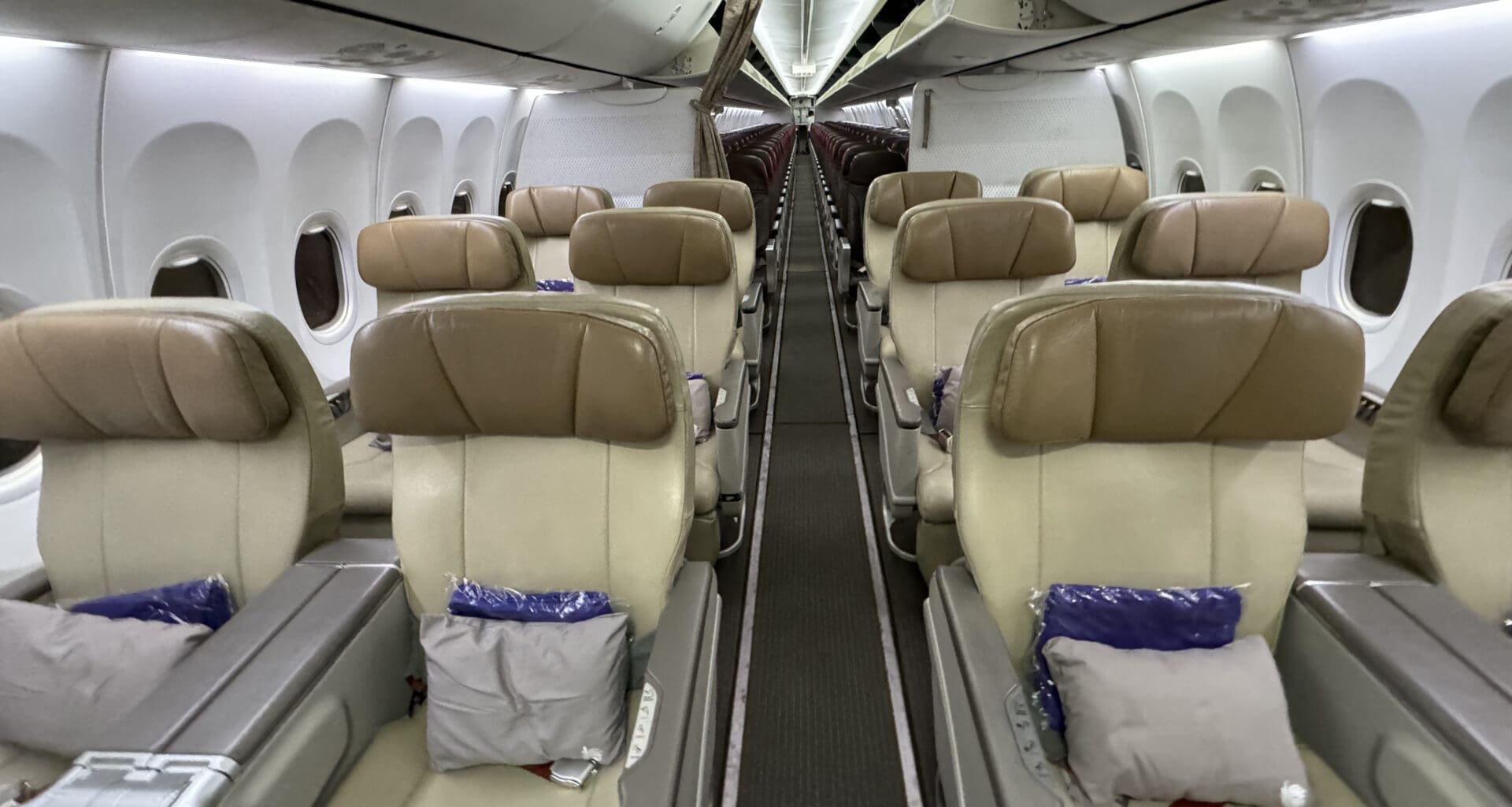 the inside of an airplane