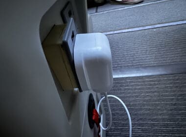 a white plug in a wall