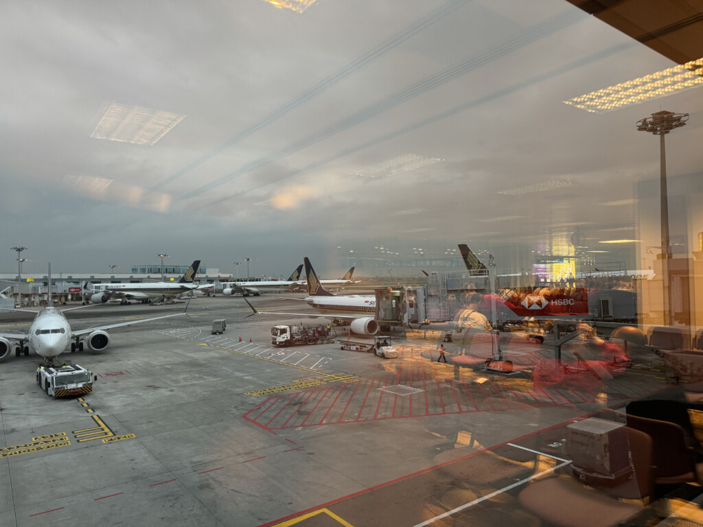 a view of an airport from a window