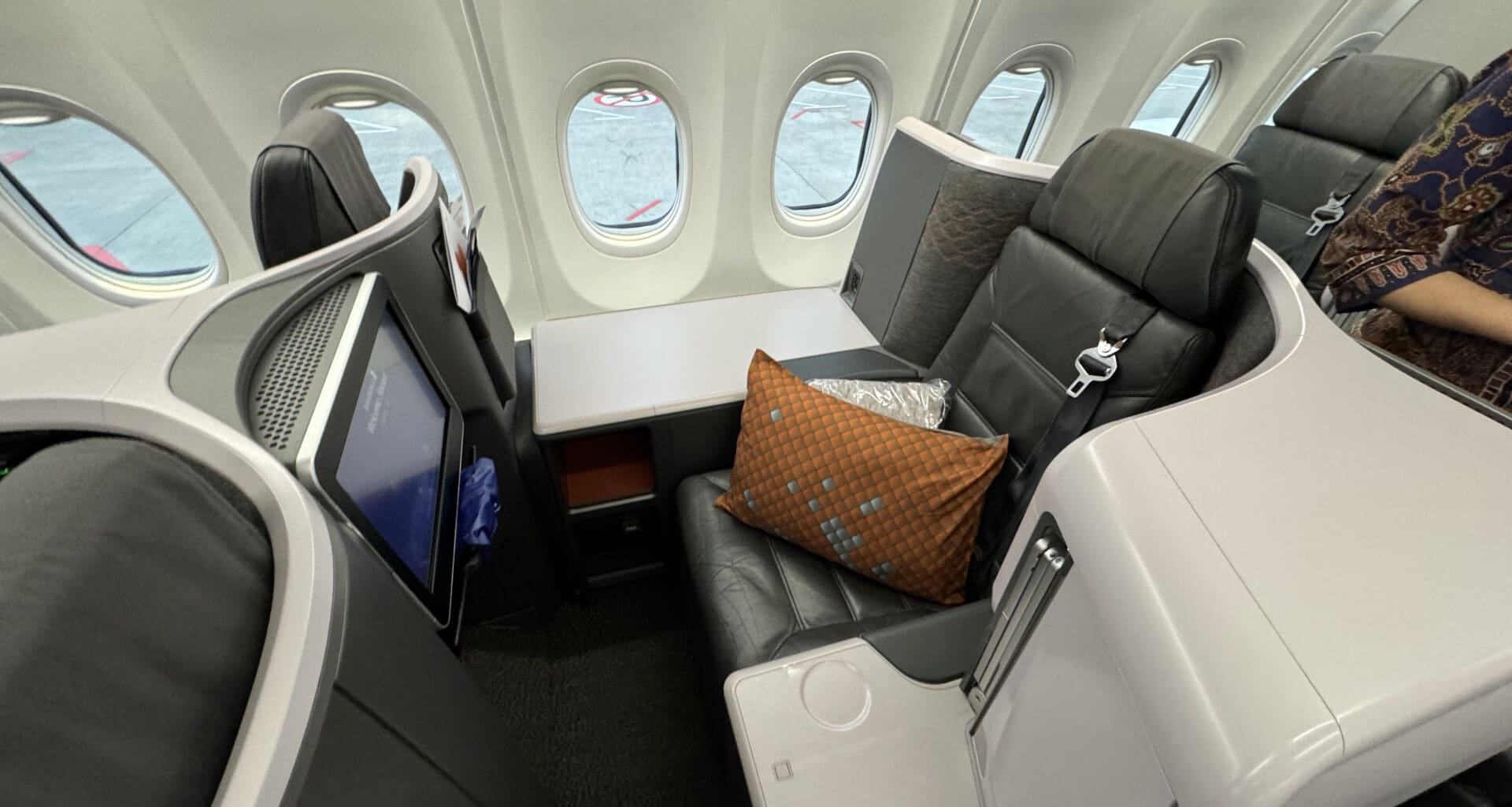 the inside of an airplane